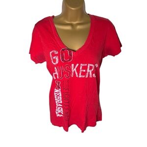 Nebraska Huskers New Agenda Fitted Crewneck T-Shirt Soft Cotton Red M